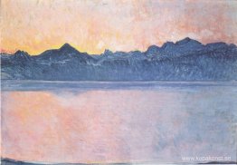 Genèvesjön med Mont Blanc i morgonljuset