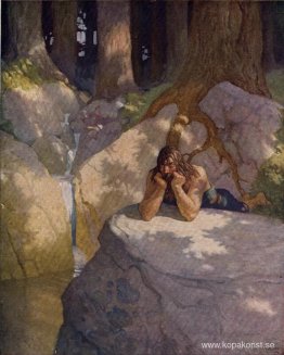 Sir Launcelot i vildmarken, efter att ha lämnat det runda bordet