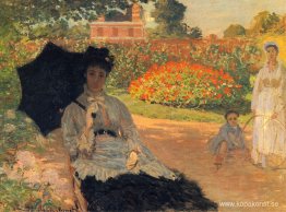 Camille Monet i trädgården