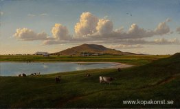 Koort Koort-nong hemman, nära Camperdown, Victoria, med Mount El