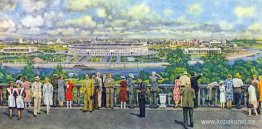 Moskva. Utsikt över Leninstadion i Luzhniki