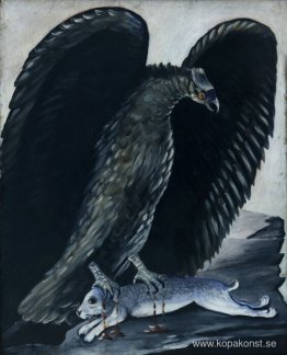Eagle fångade en kanin