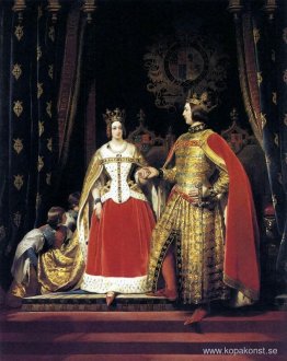 Drottning Victoria och Prins Albert vid Bal-dräkten