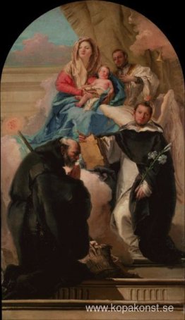 Madonna och barn med tre heliga
