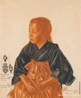 Porträtt av en japansk flicka