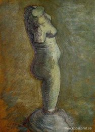 Gipsstatyett av en kvinnlig torso