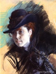 Flicka I En Svart Hatt