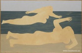 naken på stranden