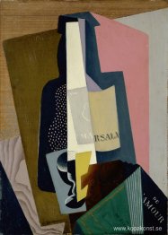 Stilleben med Marsala-flaska