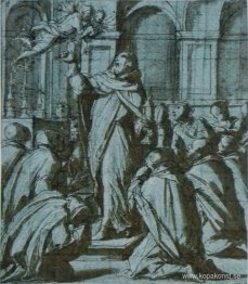 Peter av Verona exorcierar en demon personifierad av en Madonna