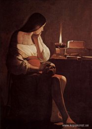 Maria Magdalena med en nattlampa