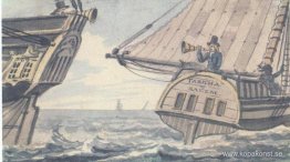 Möte av två fartyg i havet