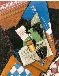 Vattenflaska, flaska och fruktfat