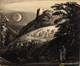 Skördemånen. Teckning för "A Pastoral Scene" 1832