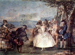Menuett med Pantaloon och Colombine, från Room of Carnival Scene