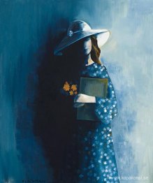 Flicka med stjärnklar klänning och bukett