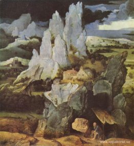 St. Jerome i stenigt landskap