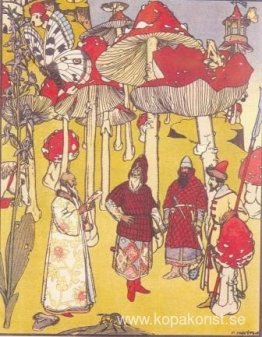 Illustration till sagan "Svamparnas krig"
