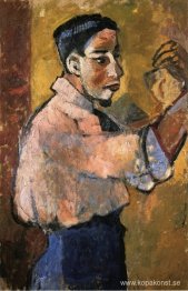 Ung man med ett bockskägg