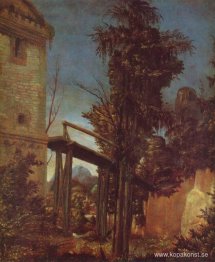 Landskap med en gångbro