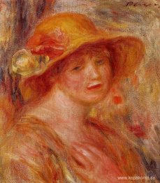 Kvinna i en stråhatt