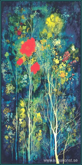 Vallmo och blommor