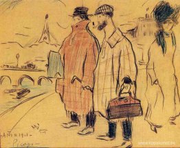 Pablo Picasso och Sebastìa Junyer-Vidal anländer till Paris