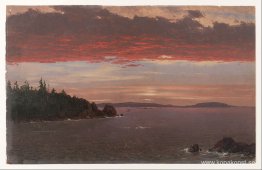 Schoodic halvön från Mount Desert vid soluppgången