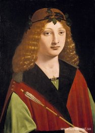 Porträtt av en ungdom som håller en pil