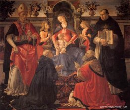 Madonna och barn tronade med St. Dionysius, Aeropagita, Domenic,