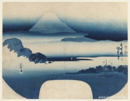 Utsikt över Fuji från Miho Bay, maj