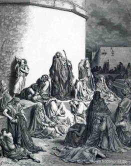 Människor sörjer över Jerusalems förstörelse