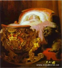 Målning av bebisen prinsessan Alice av Storbritannien