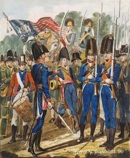 Medlemmar av City Troup och andra Philadelphia Soldiery