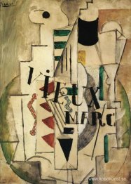 Gitarr, glas och flaska av Vieux Marc