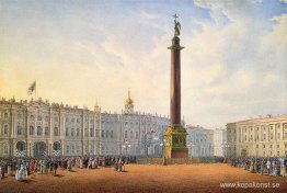 Utsikt över Palace Square och Winter Palace i St. Petersburg