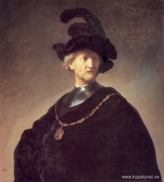 Gammal man med en svart hatt och ravin