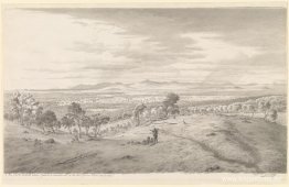 Utsikt från Bald Hills mellan Ballarat och Creswick Creek, i väs