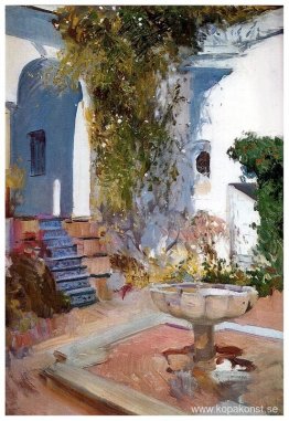Fontän vid Alcazin Sevilla