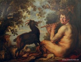 Satyr spelar flöjt
