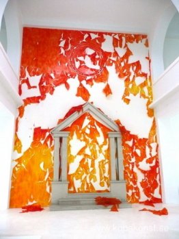 Orange filmväggar