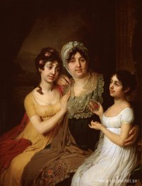 Porträtt av A.I. Bezborodko med döttrar