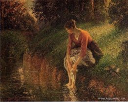 Ung kvinna som badar sina fötter (även känd som The Foot Bath)