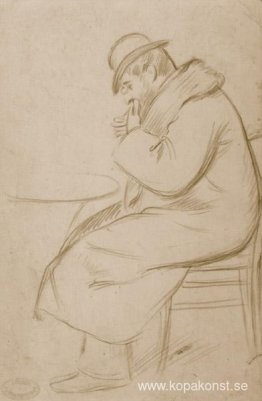 Figur av man sitter