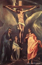 Kristus på korset med två Marie och St. Johannes
