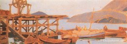 Pier i fabriken i Murmansk
