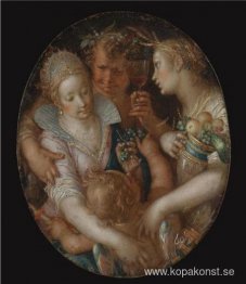 Bacchus mellan Ceres och Venus