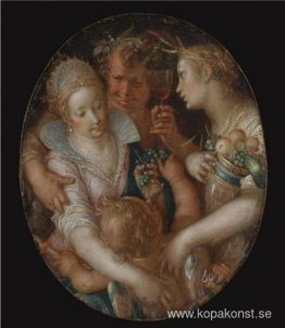 Bacchus mellan Ceres och Venus
