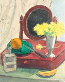 Stilleben med narcissus och spegel