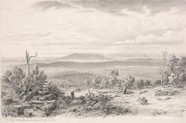 Mt Barker och Murray-slätterna sett från toppen av Mt Lofty nära